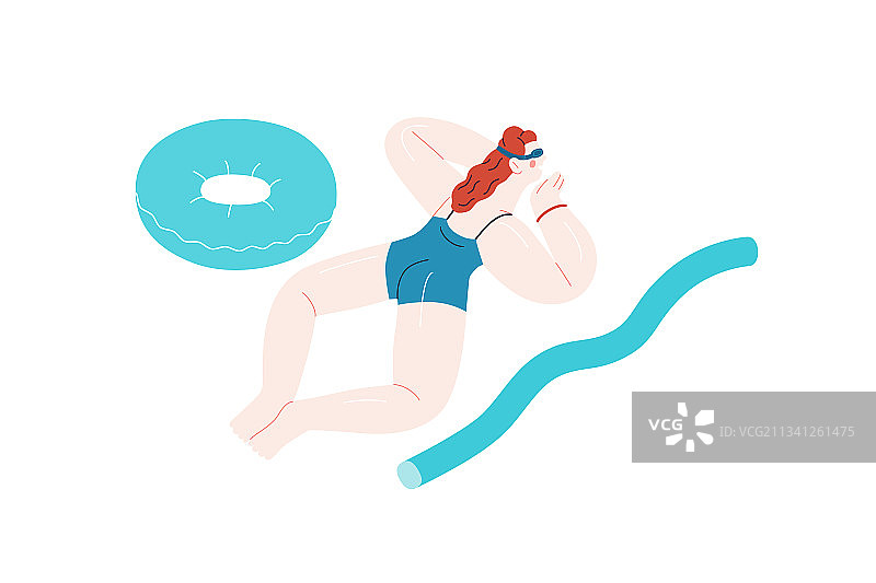 现代扁平风格海滩度假村活动图片素材