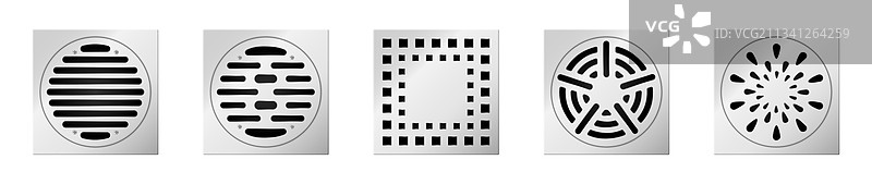 不锈钢盖淋浴排水孔图片素材