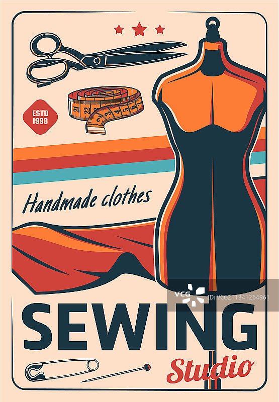 裁缝店和服装工作室海报图片素材