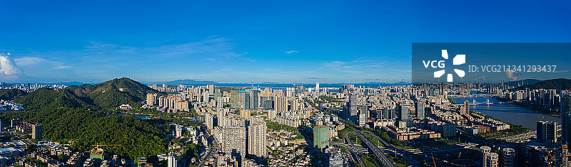 航拍珠海海岸线全景图片素材