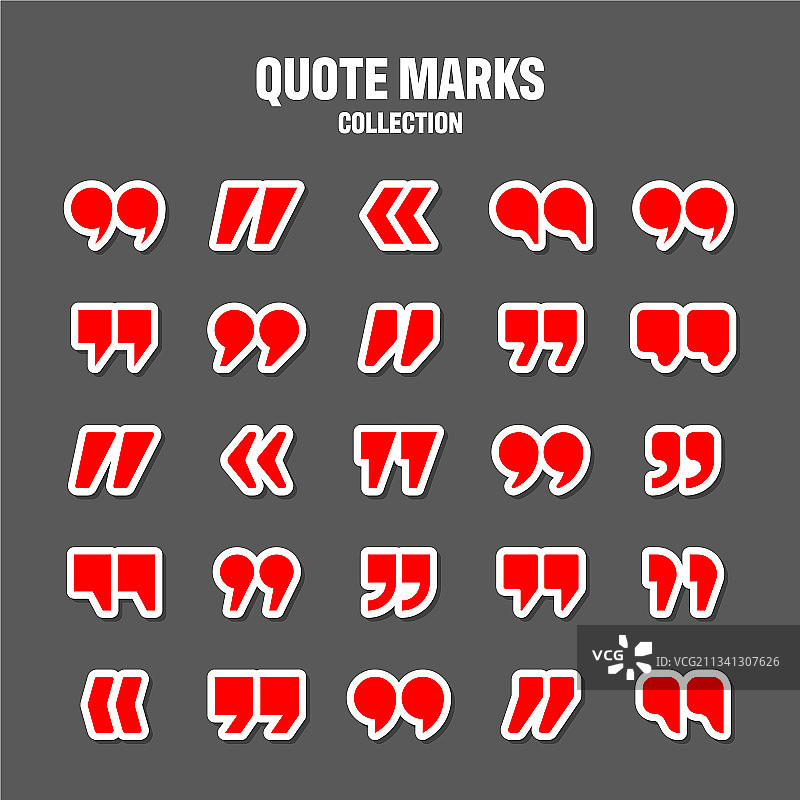 红色引号合集图标图片素材