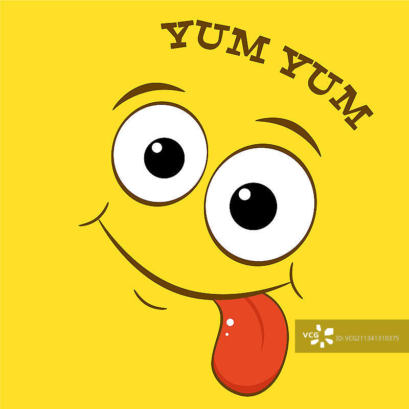 黄色背景上的微笑表情符号图片素材