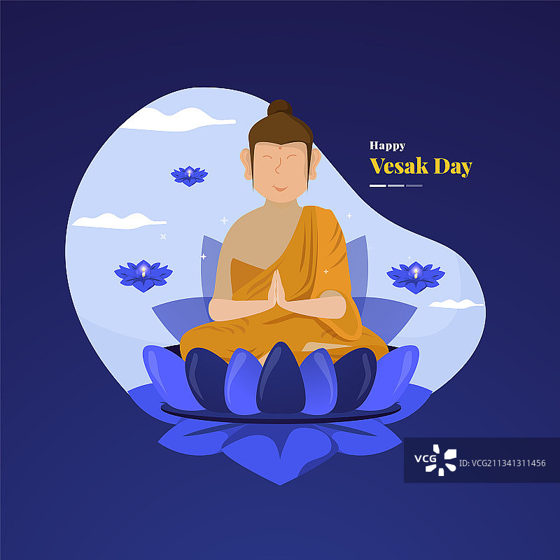 卫塞节的冥想佛陀图片素材