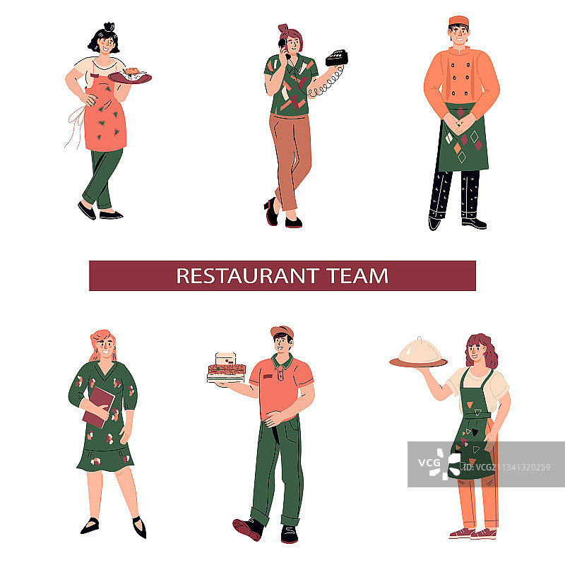 快餐或外卖咖啡厅员工图片素材