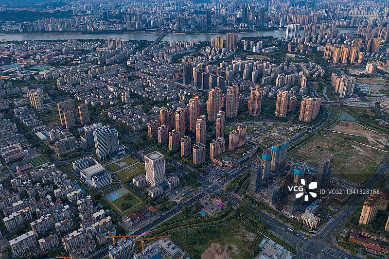 福州金山片区航拍图图片素材