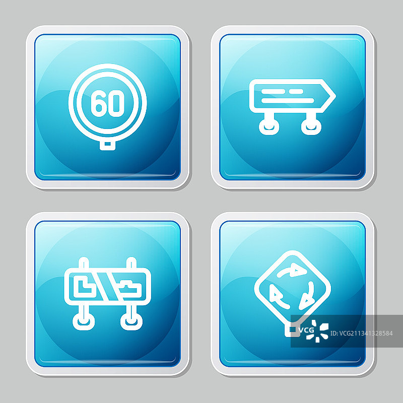 交通线条图标，限速标志牌图片素材