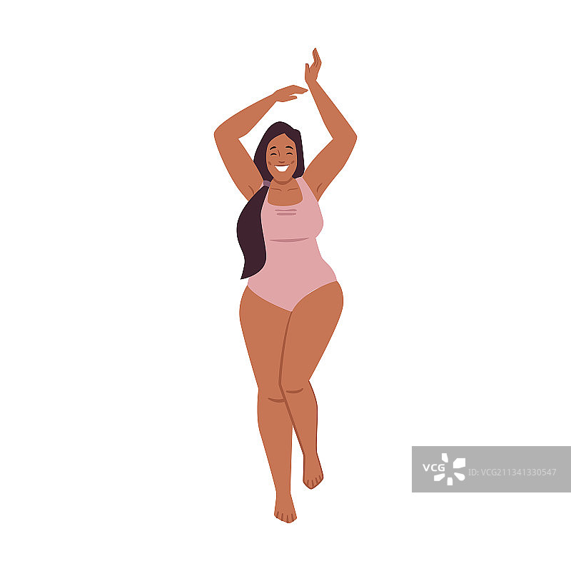 穿比基尼泳衣的胖女人图片素材
