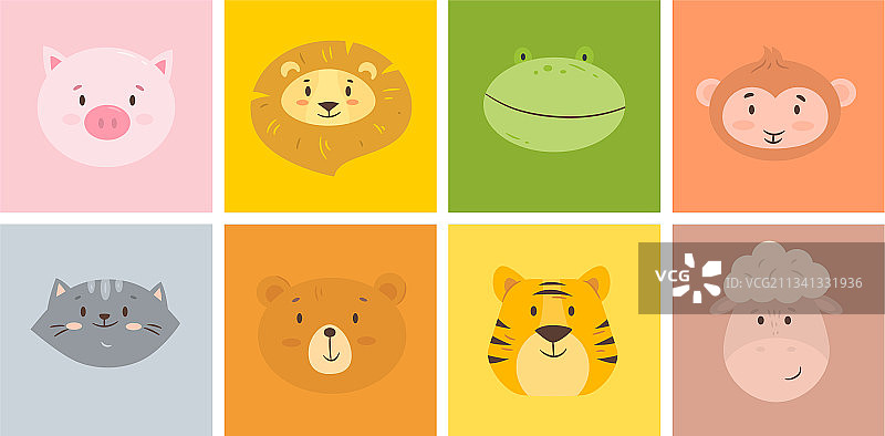 有趣的各种动物头像图片素材