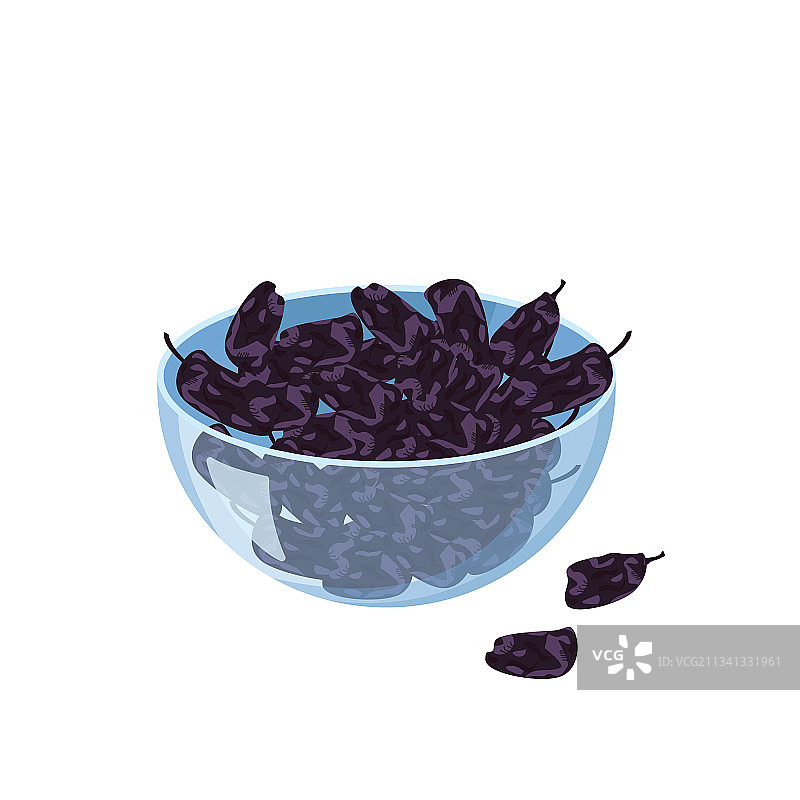 透明玻璃碗装黑葡萄干图片素材