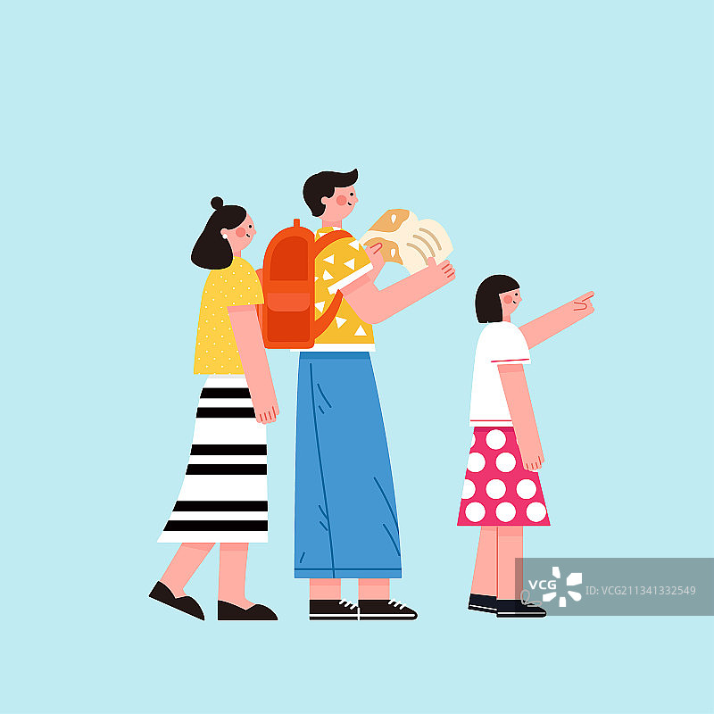 一家人旅游图片素材