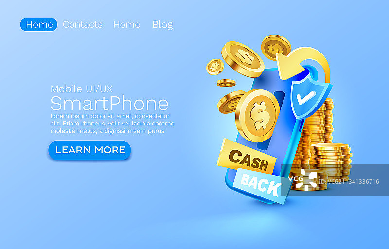 手机现金返还服务金融支付图片素材