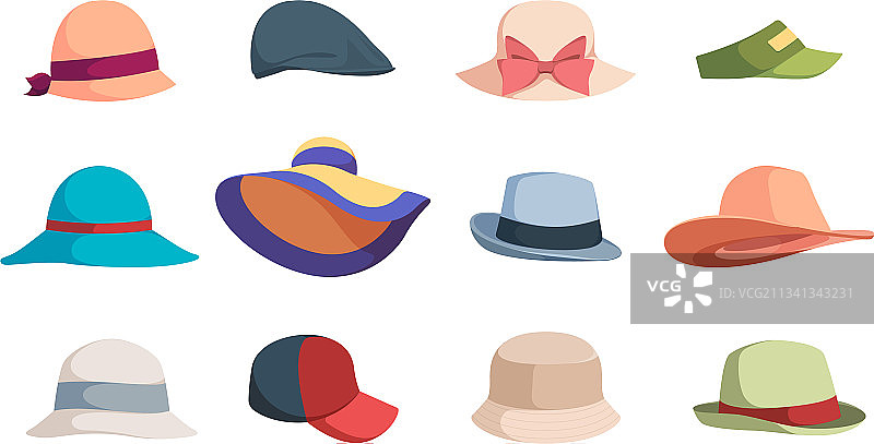 时尚的帽子夏季帽图片素材