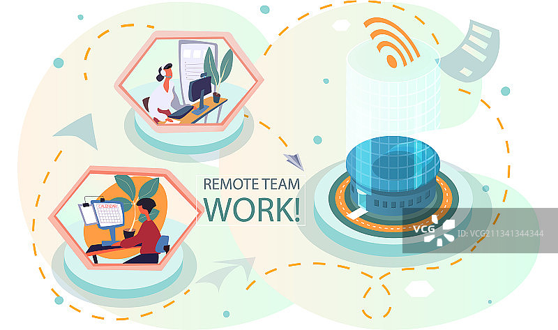 远程办公和网络商务图片素材