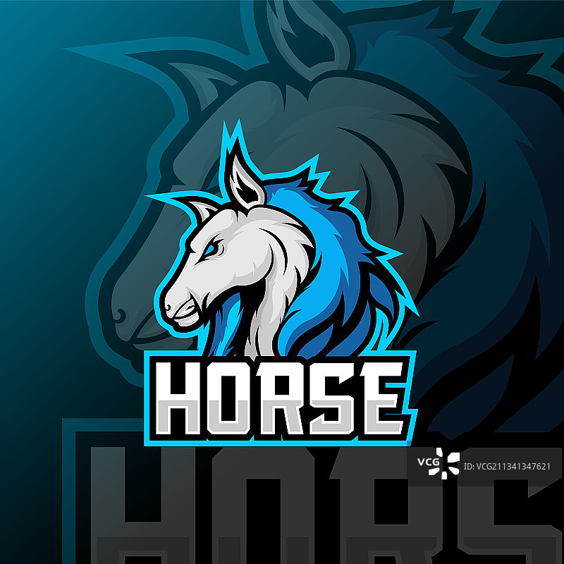 骏马吉祥物电竞logo图片素材