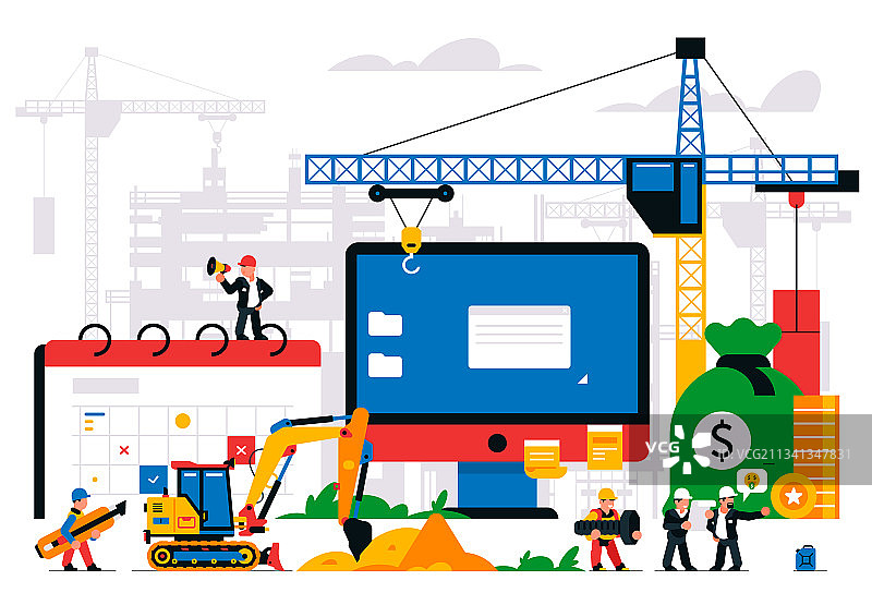 网站正在建设中错误页面图片素材