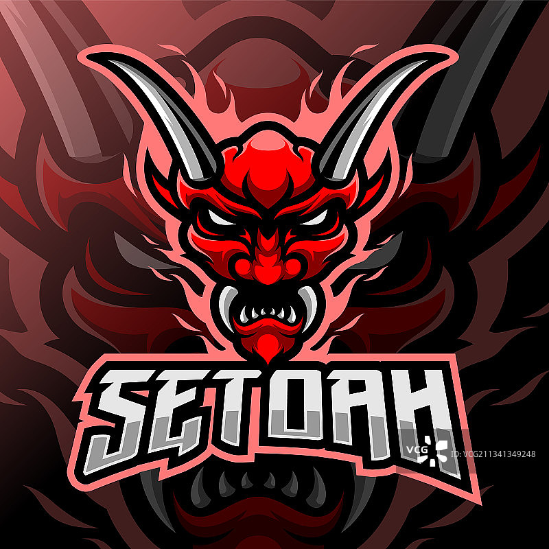 红色恶魔吉祥物电竞标志图片素材