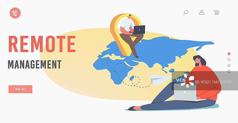 远程管理着陆页模板图片素材