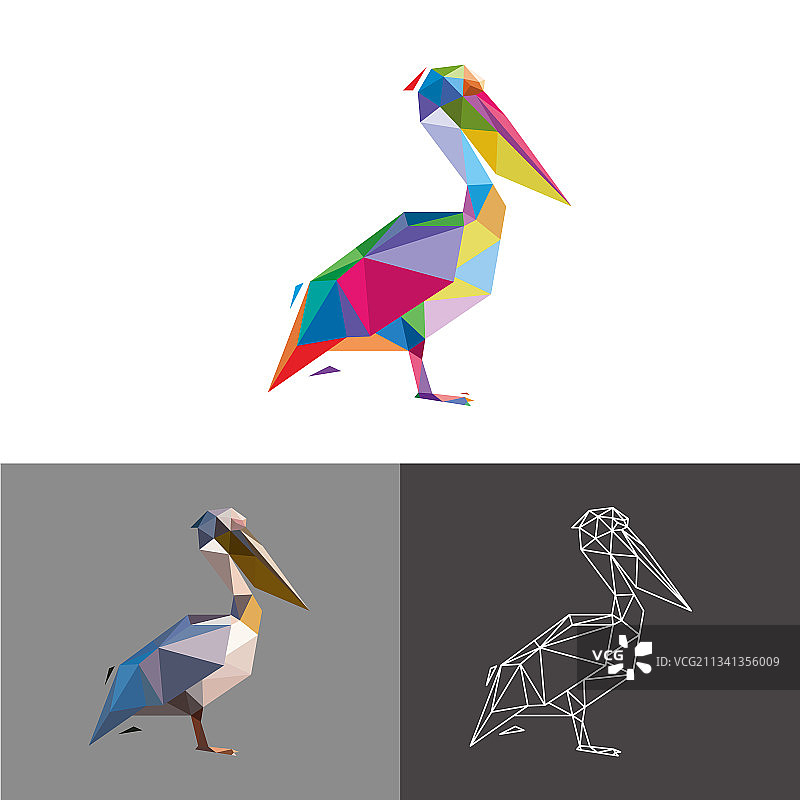 低多边形鹳图片素材