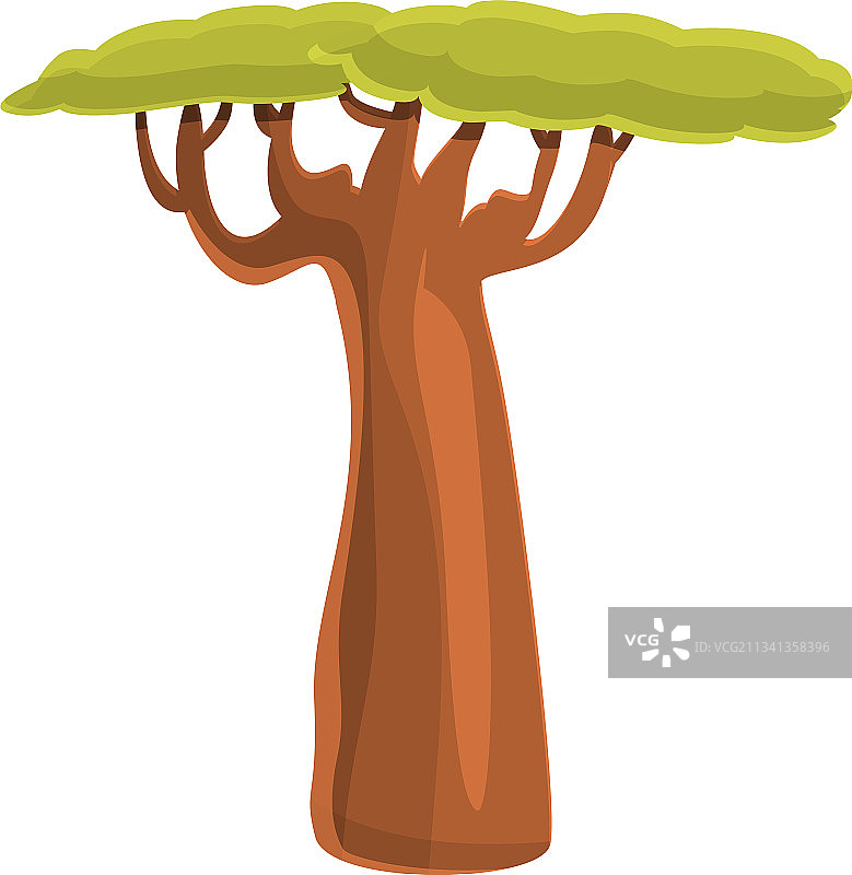 卡通风格的异域猴面包树图标图片素材