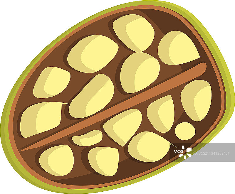 卡通风格的半个猴面包果图标图片素材