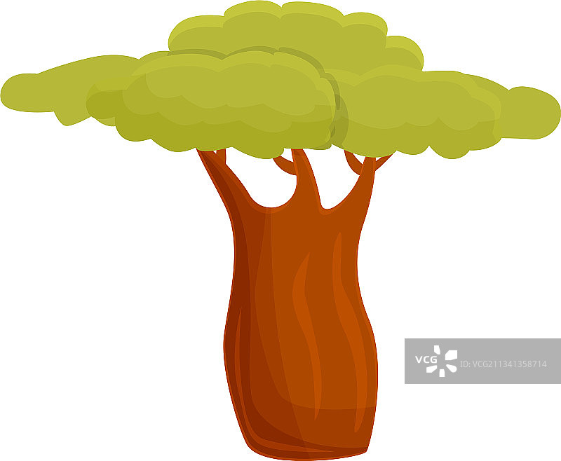 森林猴面包树卡通风格图标图片素材