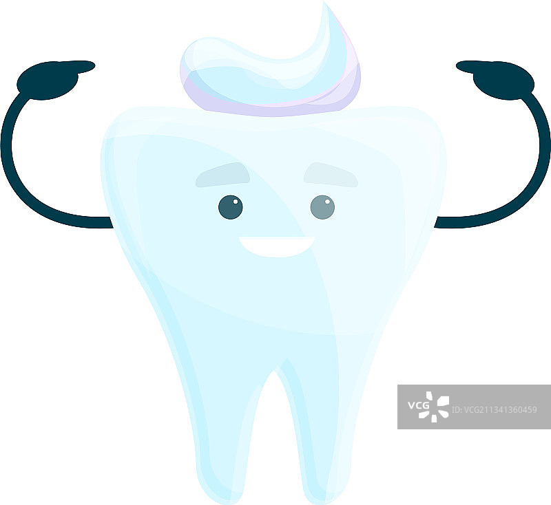 卡通风格的牙齿美白牙膏图标图片素材