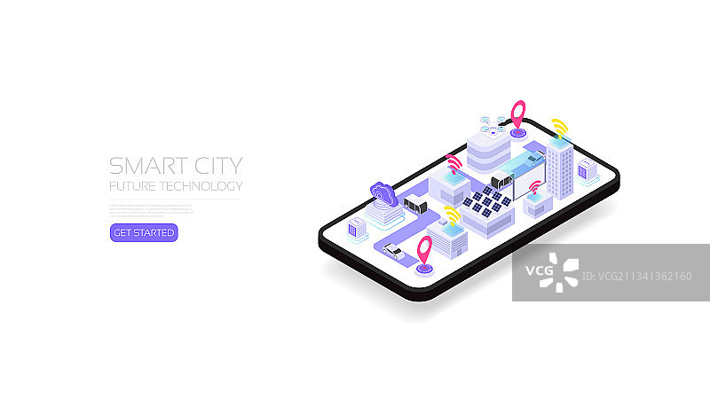 2.5D智能城市未来科技图片素材