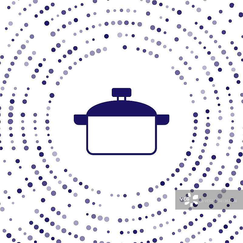 蓝色烹饪锅图标，白色背景图片素材