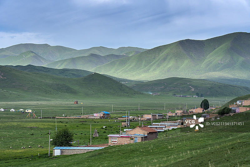 甘肃 甘南 美丽的桑科草原风光图片素材