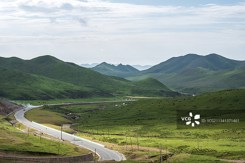 甘肃 甘南 美丽的桑科草原风光图片素材