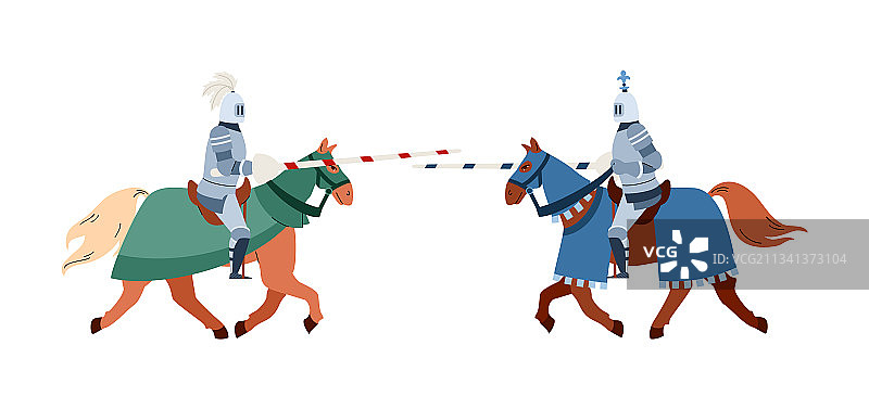 中世纪骑士骑马战斗场景图片素材