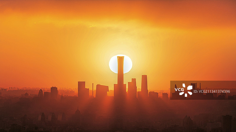 北京日出悬日图片素材