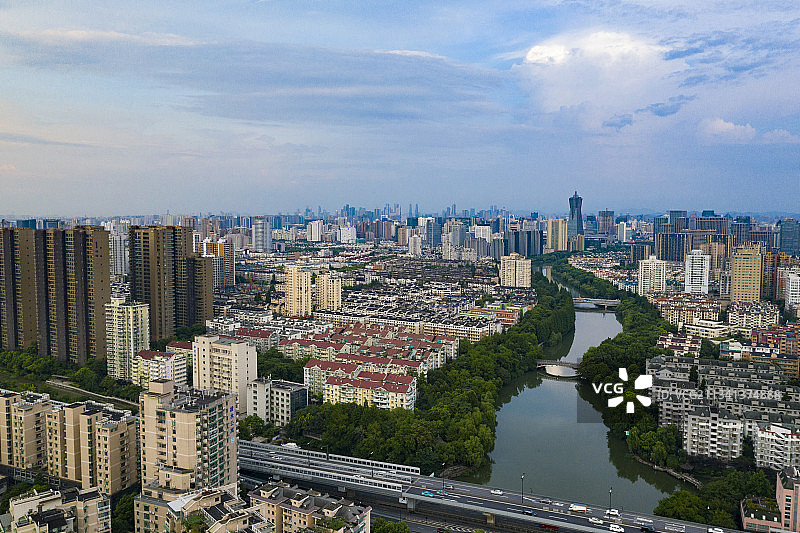 杭州运河两岸拱墅风光图片素材