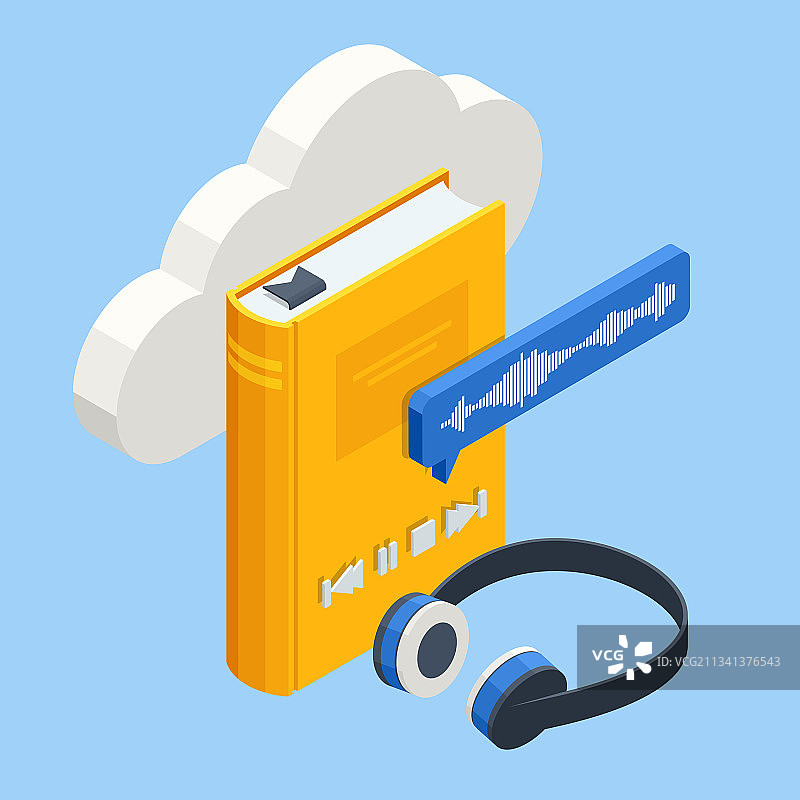 2.5D有声读物电子书概念图片素材