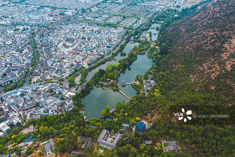 云南省,风景,航拍,丽江黑龙潭,黑龙潭公园图片素材