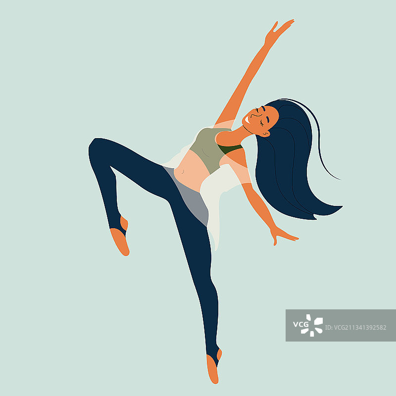 跳现代舞的年轻女孩图片素材