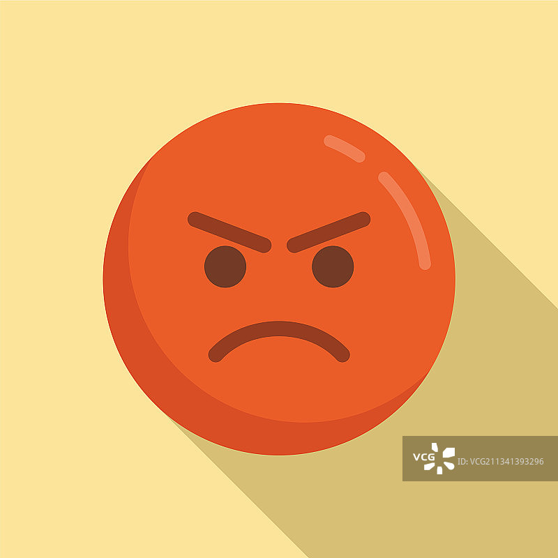 愤怒表情符号图标扁平风格图片素材