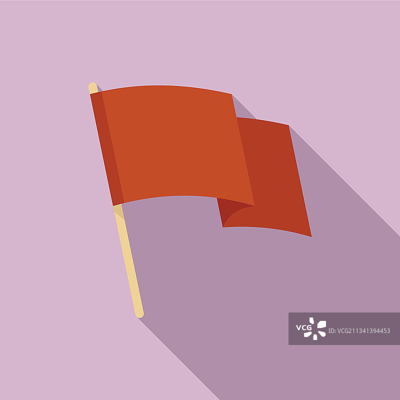 红色旗帜图标扁平风格图片素材