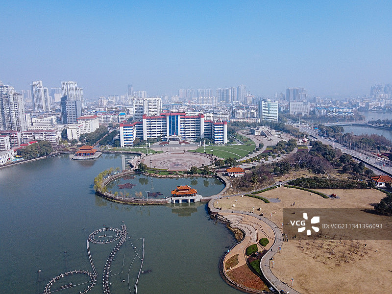 鄂州 鄂城区  地标 航拍素材 湖南省 鄂州市 城市 商业图片素材