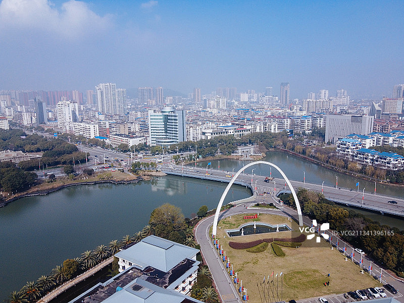 鄂州 鄂城区  地标 航拍素材 湖南省 鄂州市 城市 商业图片素材
