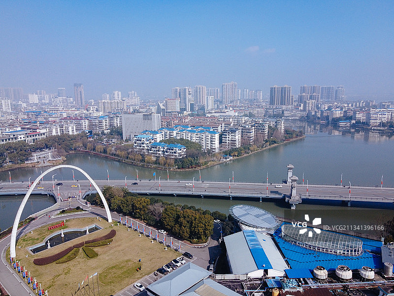 鄂州 鄂城区  地标 航拍素材 湖南省 鄂州市 城市 商业图片素材