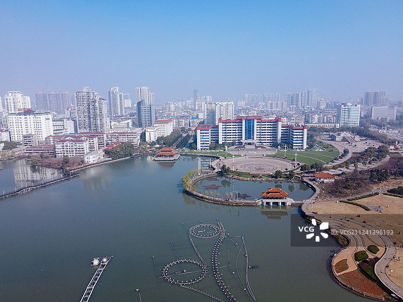 鄂州 鄂城区  地标 航拍素材 湖南省 鄂州市 城市 商业图片素材