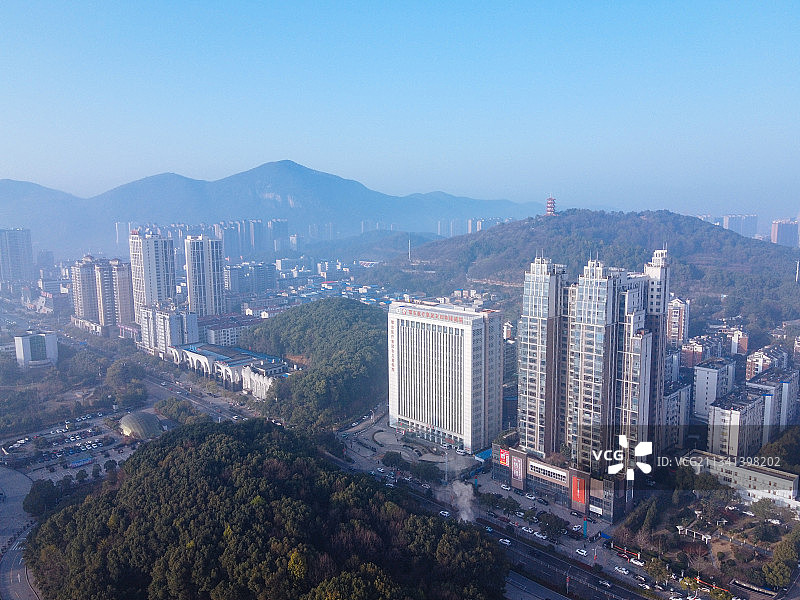 黄石 下陆区  地标 航拍素材 湖北省 黄石市 城市 商业图片素材
