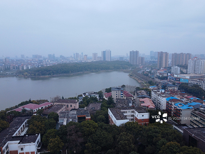 九江 浔阳区 地标 航拍素材 江西省 九江市 城市 商业图片素材