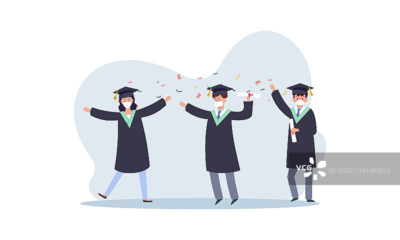 人物毕业生戴着医用口罩图片素材