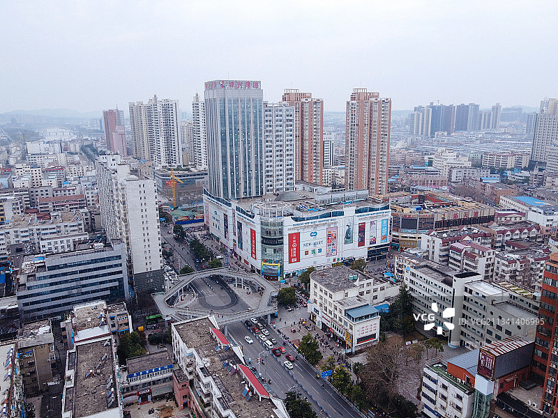 信阳 浉河区 地标 航拍素材 河南省 信阳市 城市 商业 风图片素材