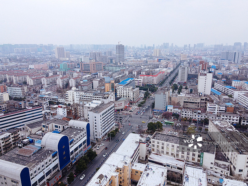 信阳 浉河区 地标 航拍素材 河南省 信阳市 城市 商业 风图片素材