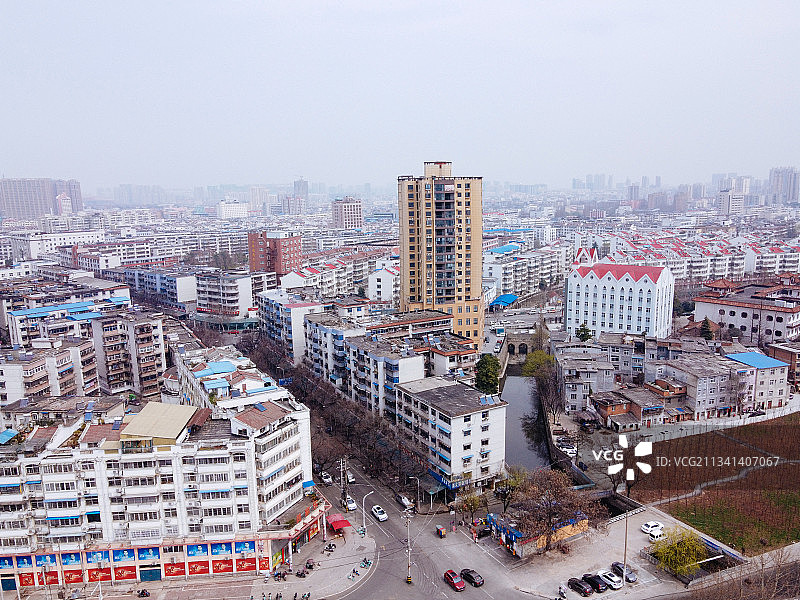 信阳 浉河区 地标 航拍素材 河南省 信阳市 城市 商业 风图片素材