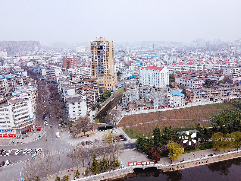 信阳 浉河区 地标 航拍素材 河南省 信阳市 城市 商业 风图片素材