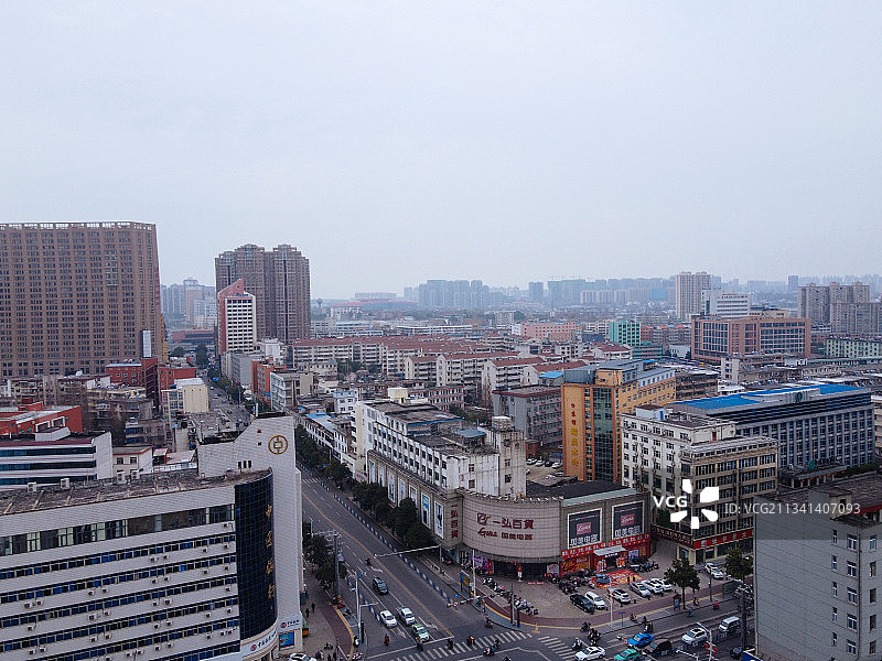 信阳 浉河区 地标 航拍素材 河南省 信阳市 城市 商业 风图片素材